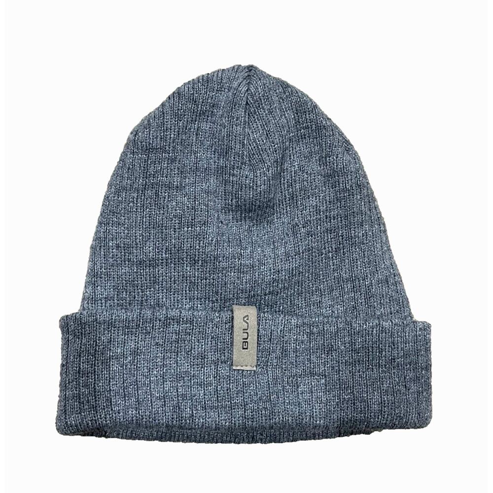 Bula Adult Unisex Wool Blend Gray Ribbed Knit Beanie Hat Winter Cap Canada